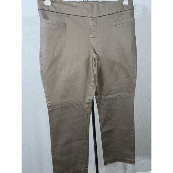 Lee Natural Fit Just Below The Waist Pants Women 16 38X30 Khaki Tan Mid Rise - Picture 1 of 7